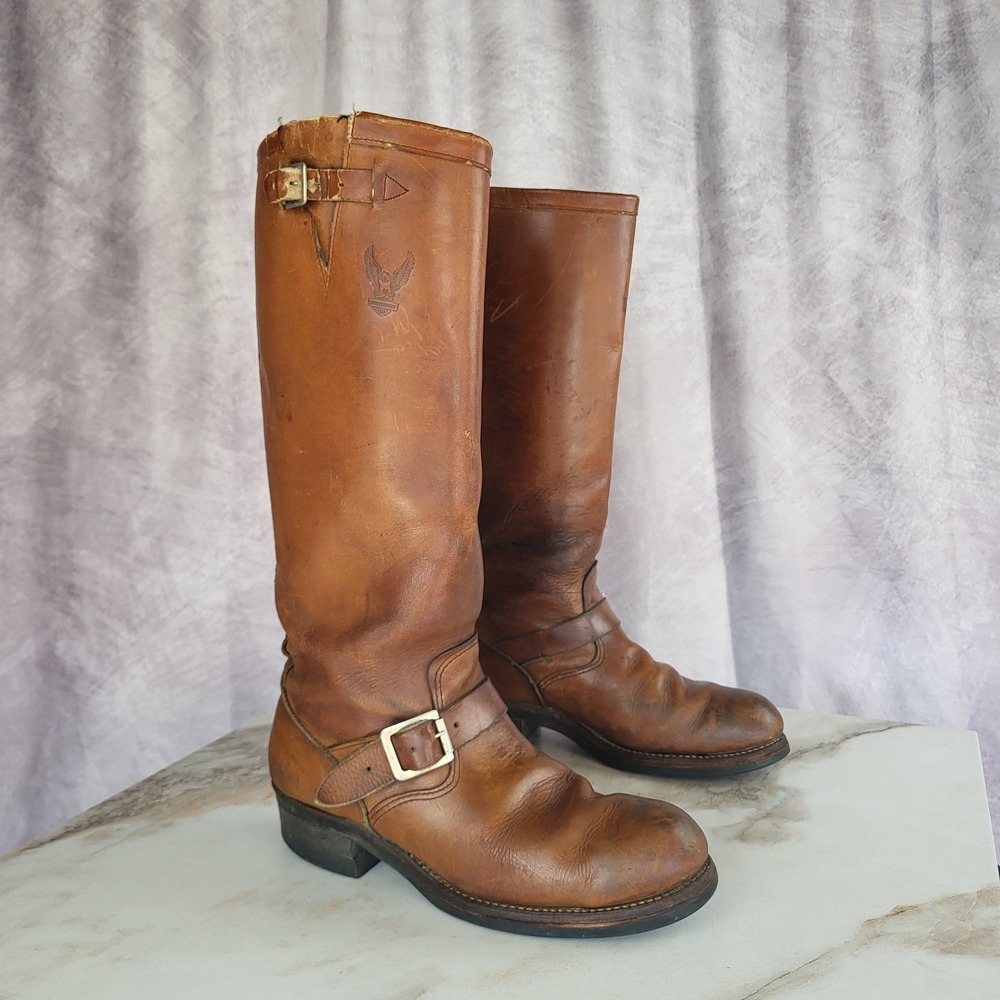 Distressed Harley Davidson 16" Engineer Boots Steel Toe ANSI Size 9.5